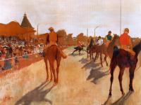 Degas, Edgar - Racehorses before the Stands